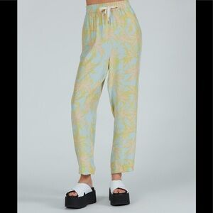 ATM Palm Print Silk Charmeuse Pull On Pant